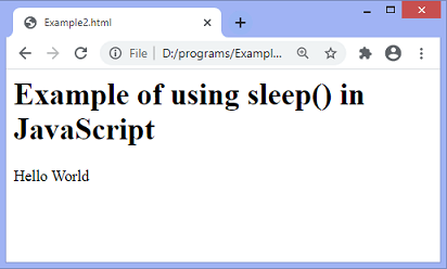 JavaScript sleep/wait函数