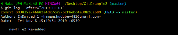 Git log命令