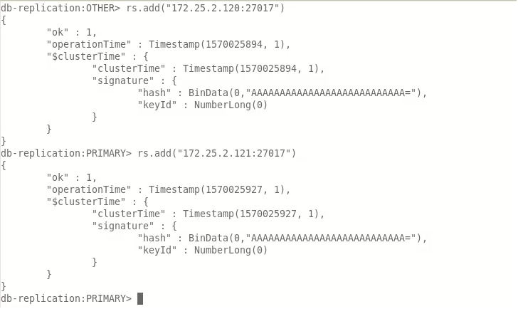 MongoDB 复制命令