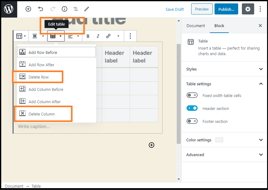 WordPress 表格