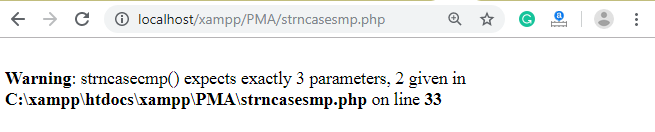 PHP 字符串 strncasecmp()函数