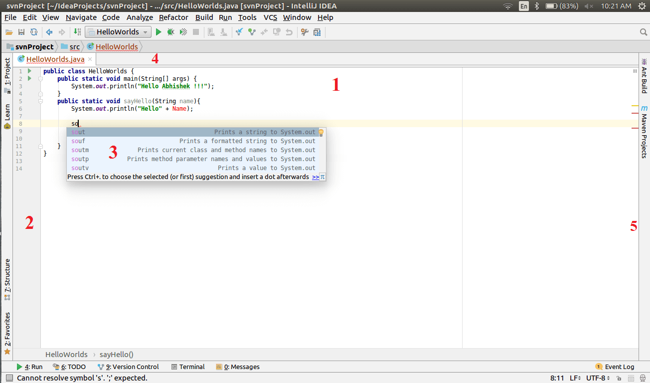 IntelliJ IDEA 代码编辑器元素