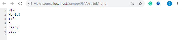 PHP String strtok() 函数