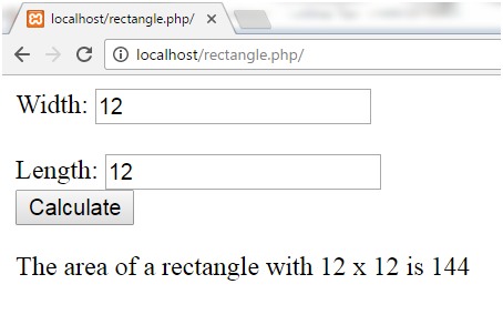 PHP 矩形的面积