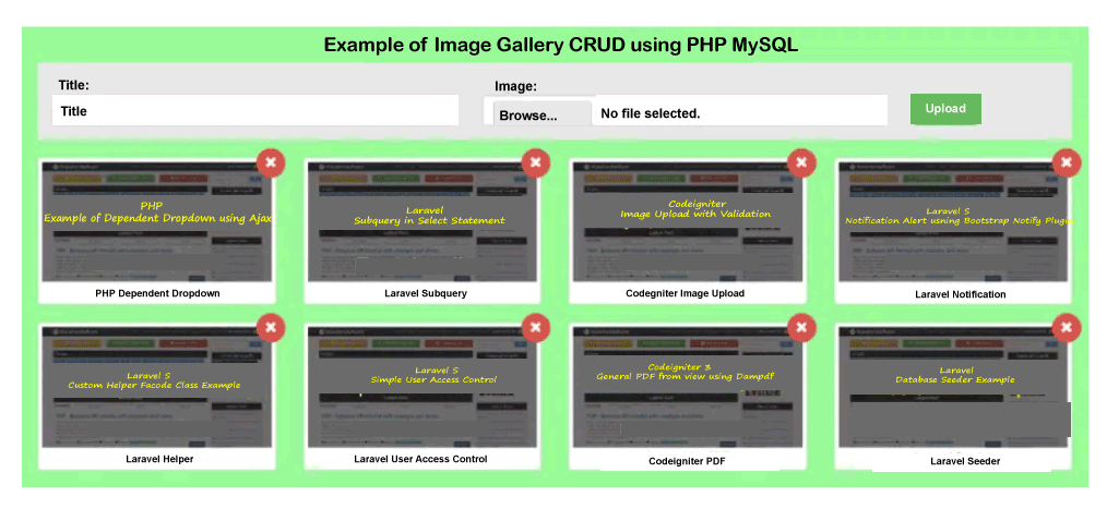 使用PHP和MySQL创建图像库CRUD