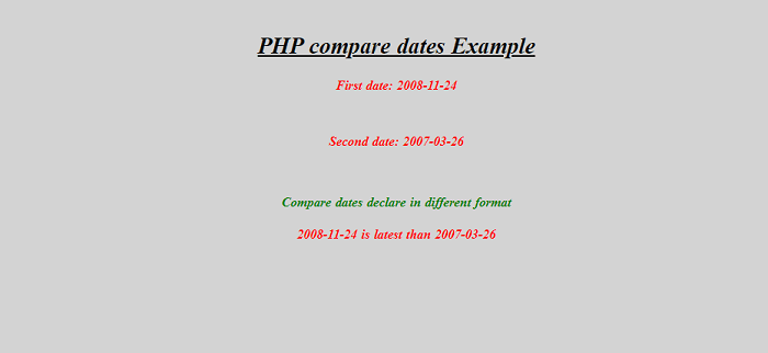 PHP 比较日期