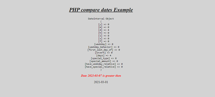 PHP 比较日期