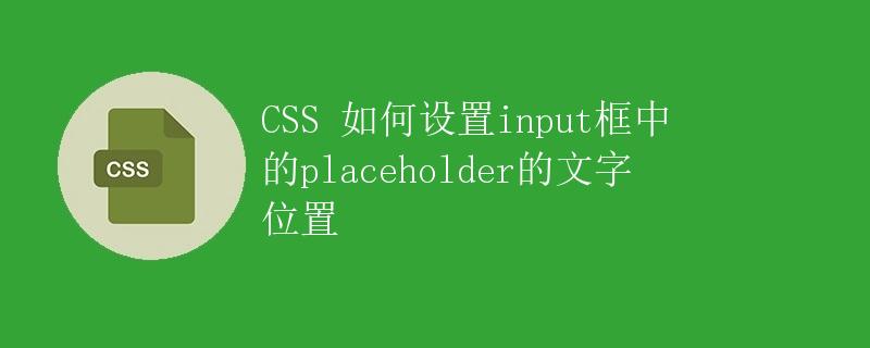 CSS 如何设置input框中的placeholder的文字位置