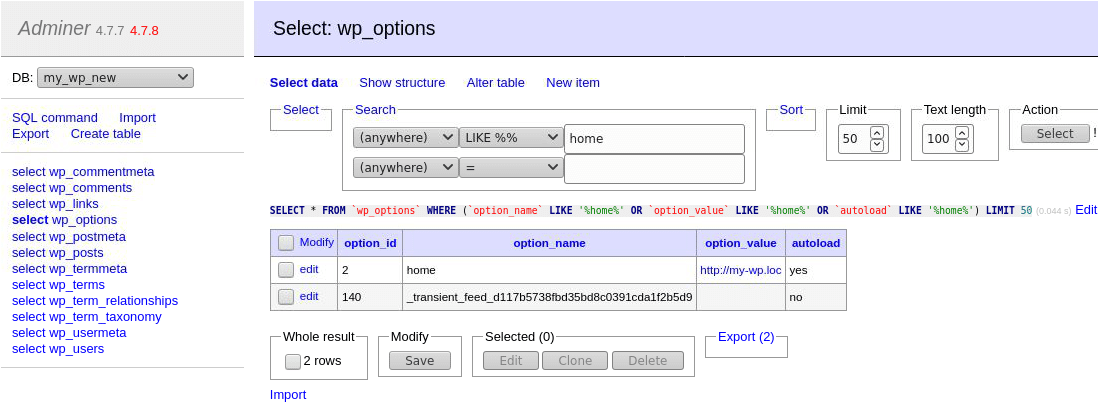 PHP Adminer