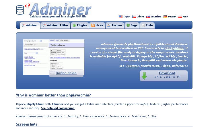 PHP Adminer