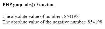 PHP gmp_abs()函数