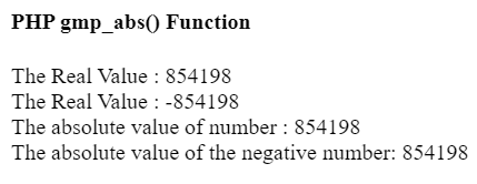 PHP gmp_abs()函数