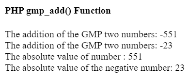 PHP gmp_add()函数