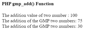 PHP gmp_add()函数