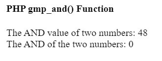 PHP gmp_and()函数