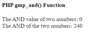 PHP gmp_and()函数