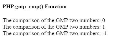 PHP GMP gmp_cmp() 函数