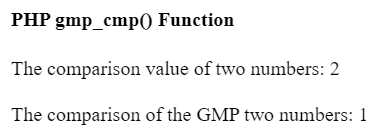 PHP GMP gmp_cmp() 函数