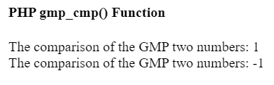 PHP GMP gmp_cmp() 函数