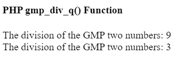 PHP gmp_div_q()函数