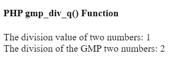 PHP gmp_div_q()函数