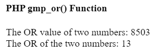 PHP gmp_or() 函数