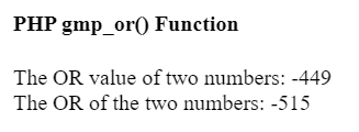 PHP gmp_or() 函数