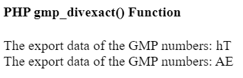 PHP gmp_export() 函数