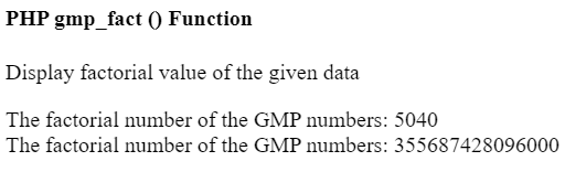 PHP gmp_fact() 函数