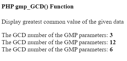 PHP gmp_gcd()函数