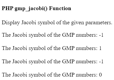 PHP gmp_jacobi()函数