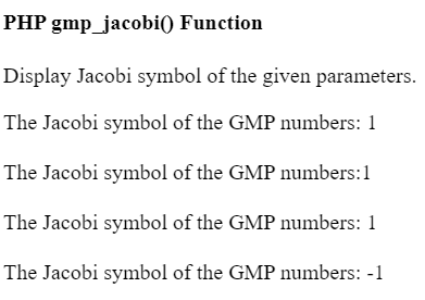 PHP gmp_jacobi()函数