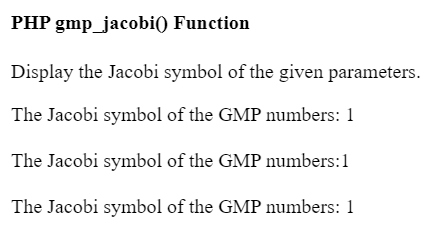 PHP gmp_jacobi()函数