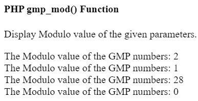 PHP gmp_mod() 函数