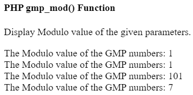 PHP gmp_mod() 函数