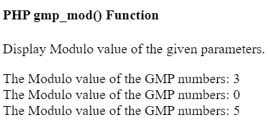 PHP gmp_mod() 函数