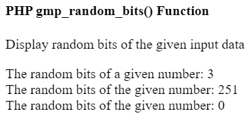 PHP gmp_random_bits()函数