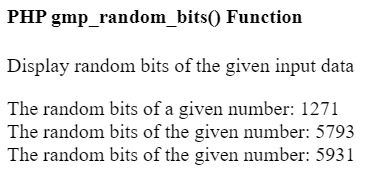 PHP gmp_random_bits()函数