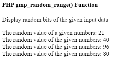 PHP gmp_random_range() 函数