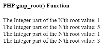 PHP gmp_root() 函数