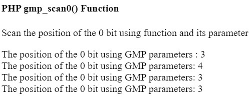 PHP gmp_scan0()函数