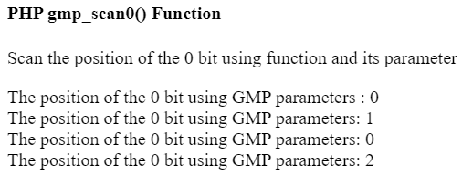 PHP gmp_scan0()函数