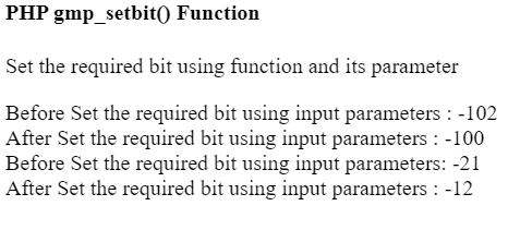 PHP gmp_setbit()函数
