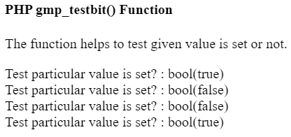 PHP GMP gmp_testbit() 函数