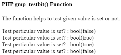PHP GMP gmp_testbit() 函数
