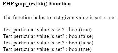 PHP GMP gmp_testbit() 函数