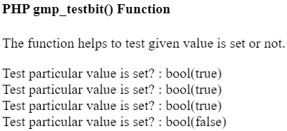 PHP GMP gmp_testbit() 函数