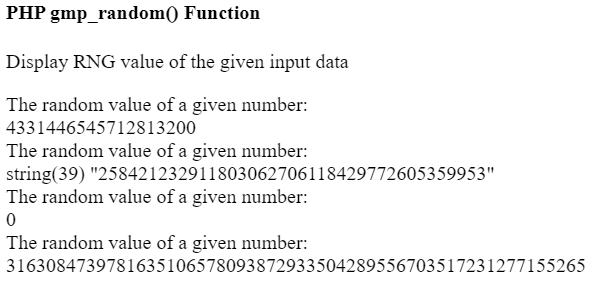 PHP gmp_random()函数