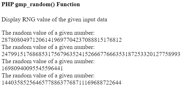 PHP gmp_random()函数