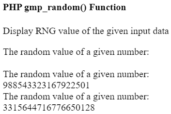 PHP gmp_random()函数